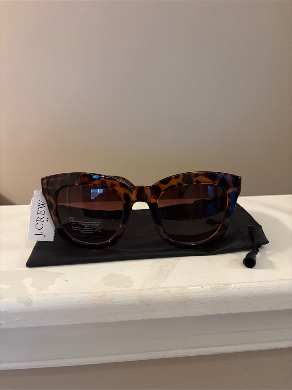 J. Crew Tortoise Cat-Eye Sunglasses with Brown Lenses